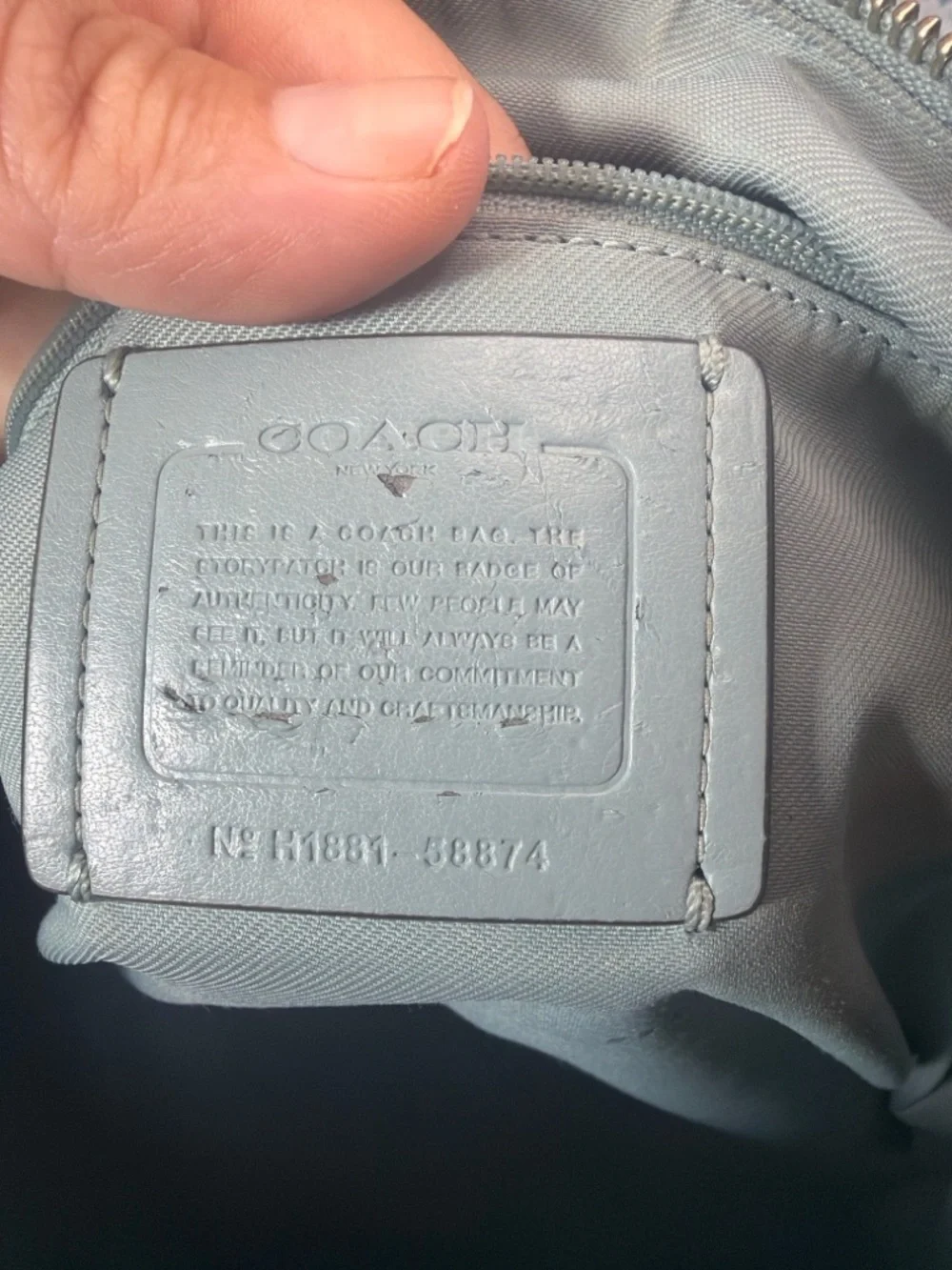 Coach Prairie Satchel 56874 Pebbled Leather Crossbody Bag Light Blue - Picture 10 of 10